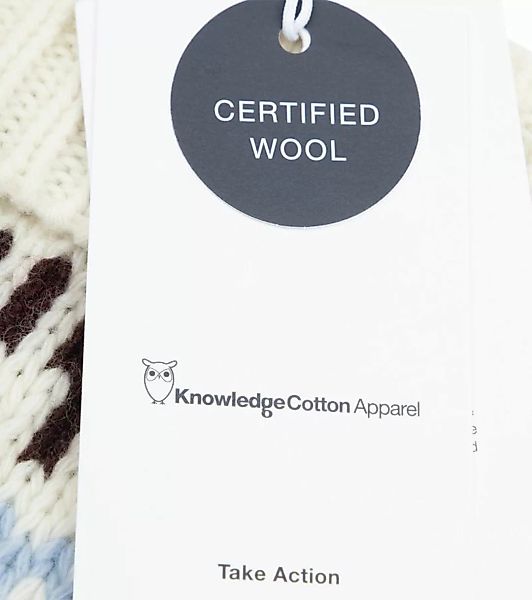 KnowledgeCotton Apparel Beanie Wolle Druck Off white - günstig online kaufen