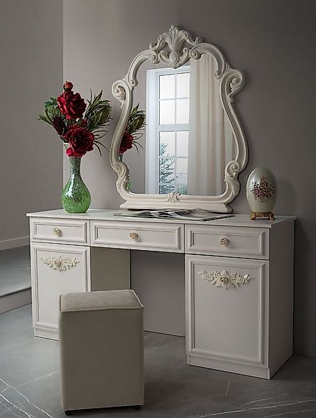 Interdesign24 Schminktisch Aurora (mit passendem Spiegel und Sitzpouf, im k günstig online kaufen