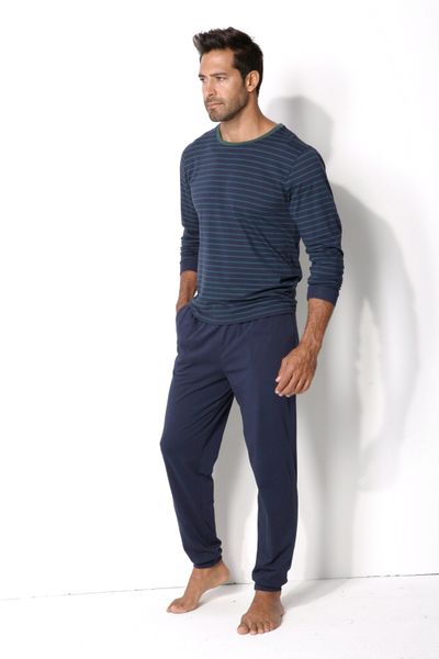 le jogger Pyjama Packung, 2 Stück, 4 Stk. tlg., Schlafanazug lang im Streif günstig online kaufen