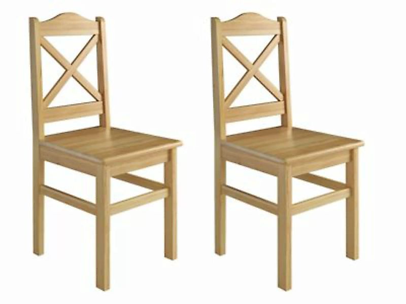 Erst-Holz® Küchenstuhl Massivholzstuhl Esszimmerstuhl Kiefer 2x Stühle natu günstig online kaufen