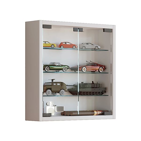 ebuy24 Mandosa S Vitrinenschrank an der Wand Montierte 2 Glastüren Weiß günstig online kaufen