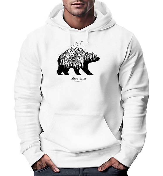 Neverless Hoodie Hoodie Herren Bär Abenteuer günstig online kaufen