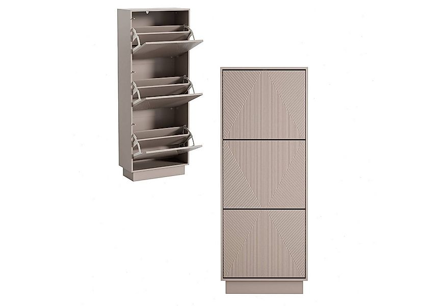 UEV Schuhschrank mit 3 Klappen Schuhregal hoch schmal (Schuhkommode,Anti-Ki günstig online kaufen