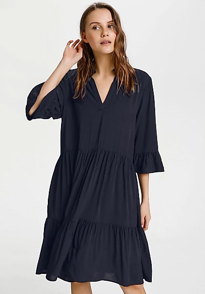 Saint Tropez Blusenkleid "EdaSZ SOLID", Sommerkleid, mit Volants und Raffun günstig online kaufen
