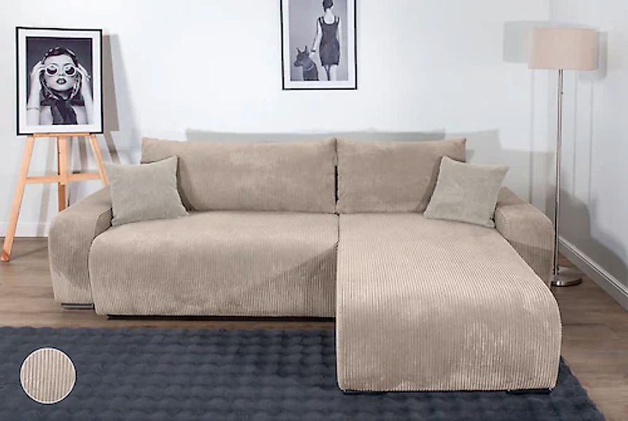 COLLECTION AB Ecksofa »Pia, L-Form, Breite 237 cm, mit Schlaffunktion« inkl günstig online kaufen
