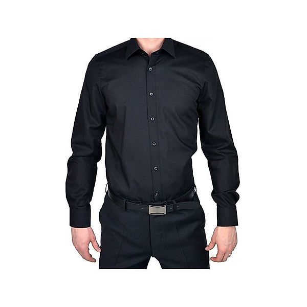 MARVELIS Businesshemd Langarm Business Hemd für Herren in schwarz (1-tlg., günstig online kaufen