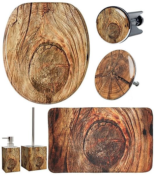 Sanilo Badaccessoire-Set 6-teilig Rustikal, WC-Sitz mit Absenkautomatik, Ba günstig online kaufen