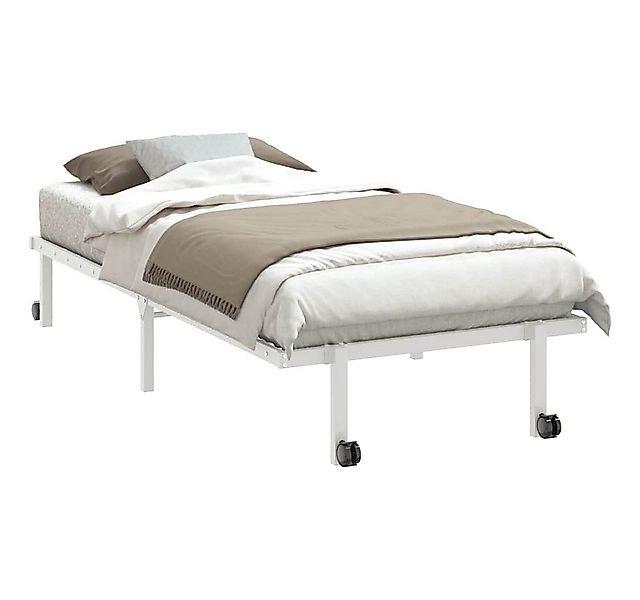 vidaXL Bett Bettgestell ohne Matratze Klappbar Weiß 90x200 cm Stahl günstig online kaufen