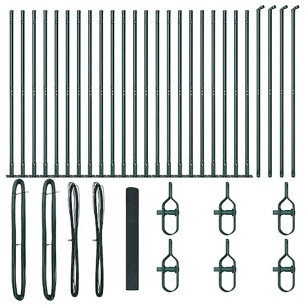 vidaXL Zaunpfosten Grün 50 x 1,2 m 16 x 16 mm Netz Stahl und PVC 3352475 günstig online kaufen