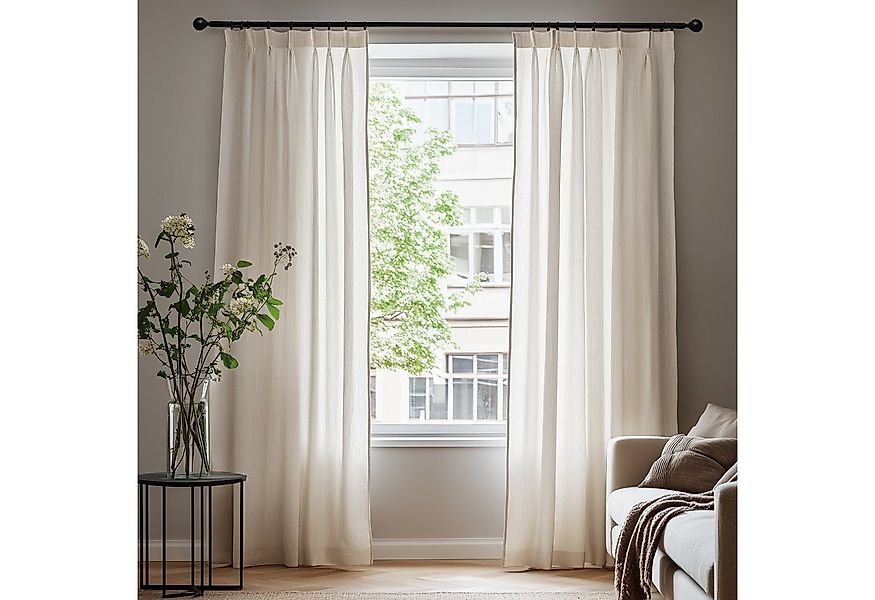 Deconovo Vorhang Halbtransparent Gardinen mit Kräuselband Voile Vorhänge fü günstig online kaufen