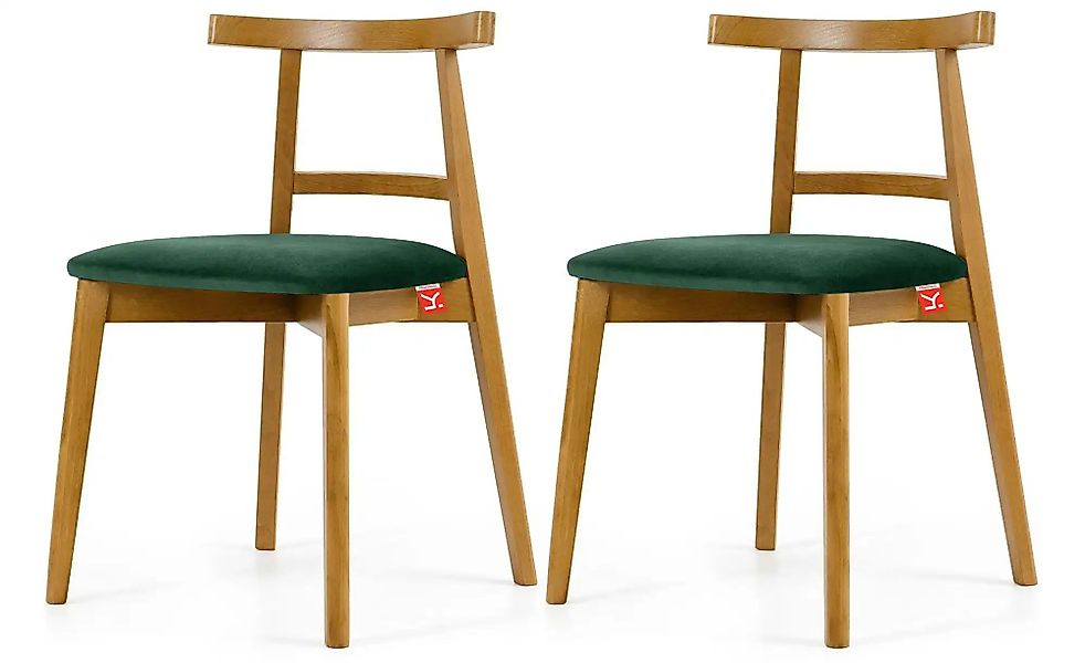 KONSIMO Holzstuhl 2er-Set   ¦ grün ¦ Maße (cm): B: 47 H: 76 Stühle > Polste günstig online kaufen