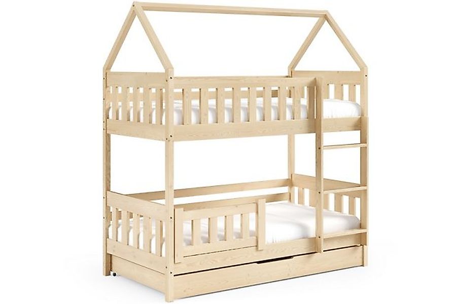 KONSIMO® Etagenbett Kinderbett LUMBE Holzbett, Hausform, hergestellt in der günstig online kaufen