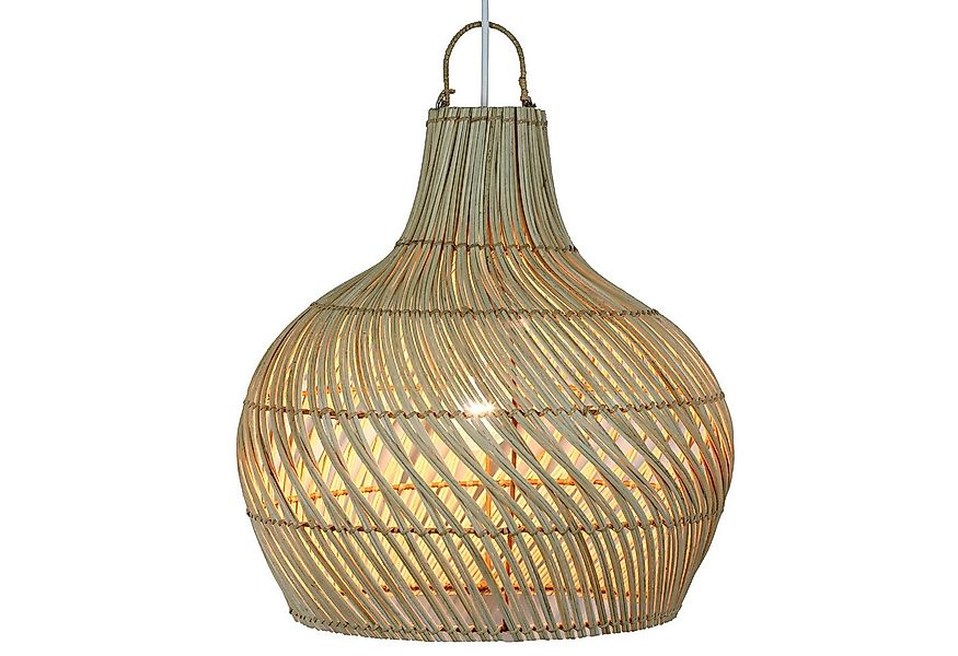 Casa Moro Pendelleuchte Deckenlampe Rattan Natur – Hängelampe Ø 40 cm, ohne günstig online kaufen