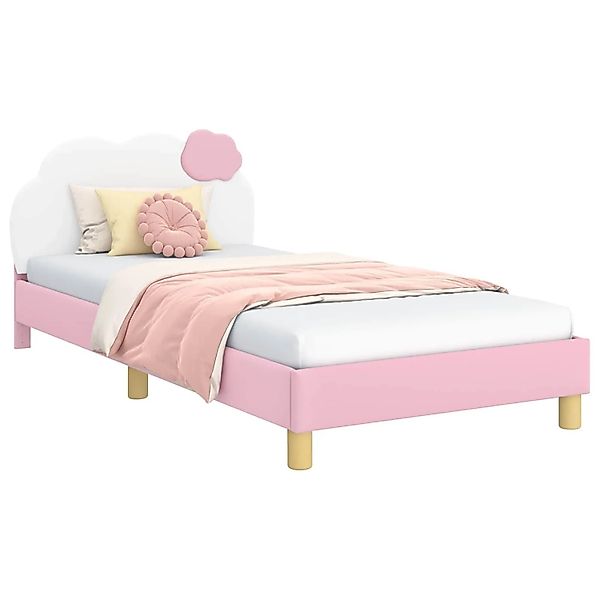 vidaXL Kinderbettgestell mit Kopfteil Rosa 90 x 190 cm PU 42011020 günstig online kaufen