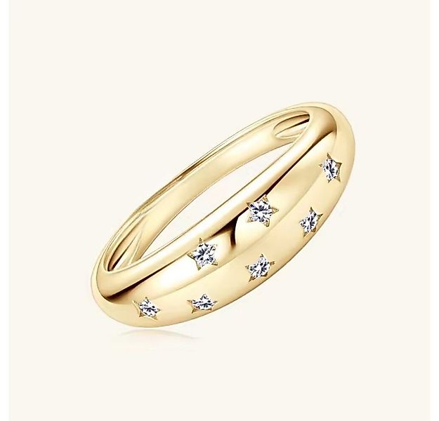 ROUGEMONT Goldring Damen Ring Stern-Design 18K Vergoldung -Hypoallergen, Wa günstig online kaufen