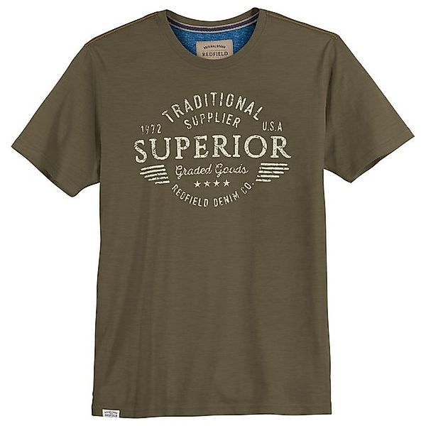 redfield Rundhalsshirt Große Größen Herren T-Shirt SUPERIOR khaki Redfield günstig online kaufen