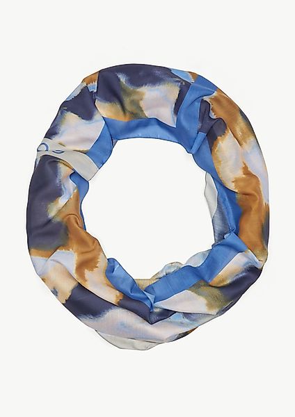 Comma Halstuch Loop-Schal mit All-over-Print, Logo günstig online kaufen