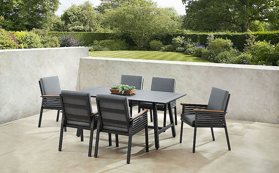 KONIFERA Garten-Essgruppe "Edessa, TOPSELLER" Set, 6x Sessel, 6x Sitzauflag günstig online kaufen