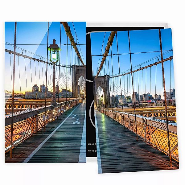 Herdabdeckplatte Morgenblick von der Brooklyn Bridge günstig online kaufen