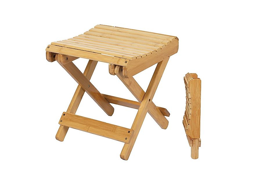 Spetebo Hocker Bambus Klapp Sitzhocker eckig naturr - 28 x 28 cm (Anzahl, 1 günstig online kaufen