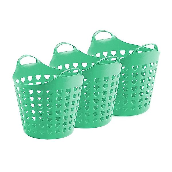 Kreher Wäschekorb Flexi Korb 35 Liter mit Loch (Farbe/Set wählbar) (3 St) günstig online kaufen