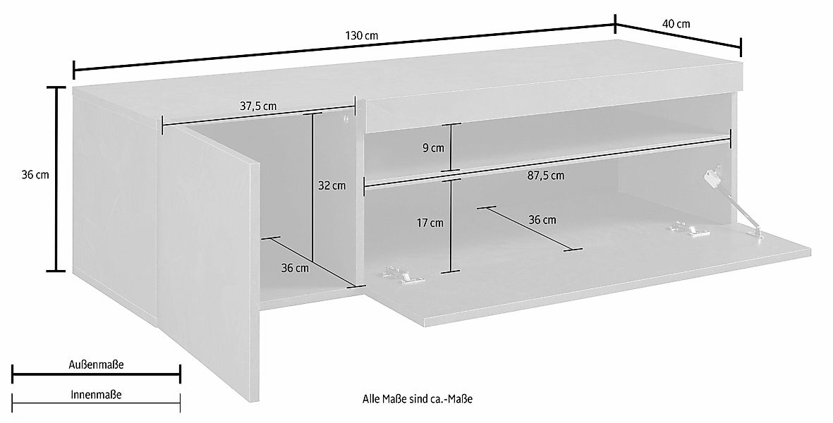 INOSIGN Lowboard, Breite 130 cm, ohne günstig online kaufen