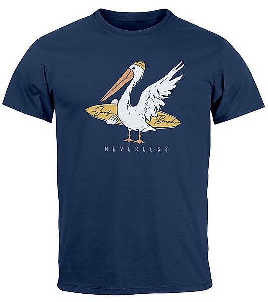 Neverless Print-Shirt Herren T-Shirt Pelikan Print günstig online kaufen