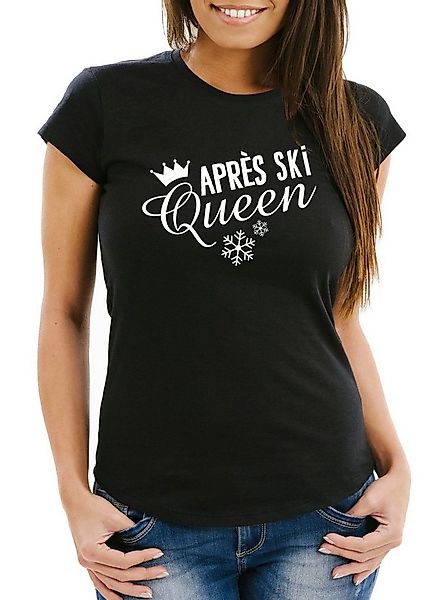 MoonWorks Print-Shirt Damen T-Shirt Après Ski Queen Skiurlaub Hüttengaudi S günstig online kaufen
