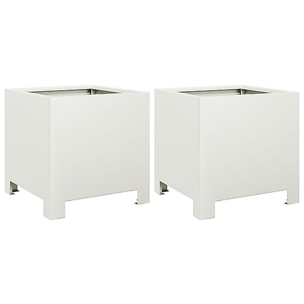 vidaXL Blumentopf Pflanzkübel 2 Stk. Weiß günstig online kaufen