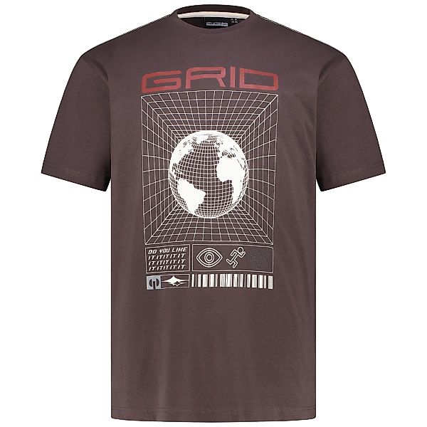 North T-Shirt mit Motiv-Print Farbe dunkelbraun Größe: 6XL günstig online kaufen