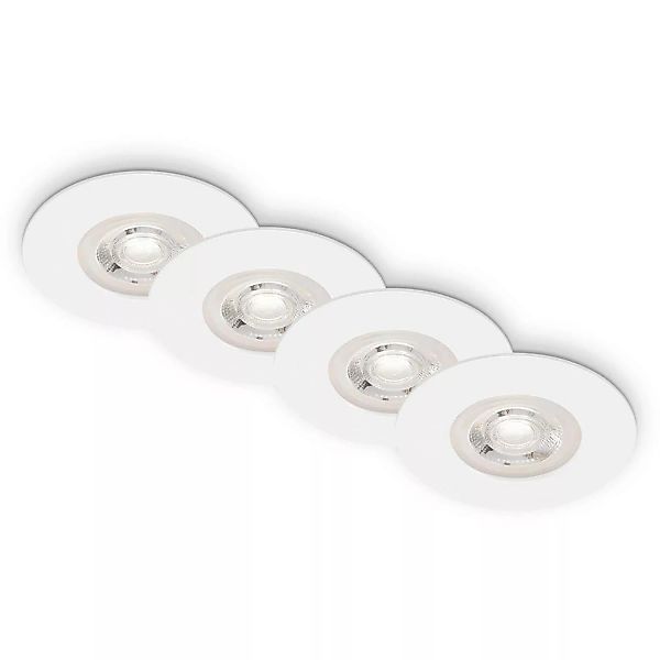 Brilo LED-Einbauleuchte Kulana Dimmbar 4 Stk. Weiß 4,9 W günstig online kaufen