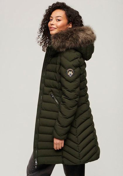 Superdry Steppjacke "FUJI FAUX FUR HOOD MID LENGTH" mit Kapuze günstig online kaufen