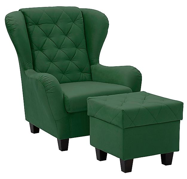 Home affaire Ohrensessel »Alexandra«, incl. Hocker, mit Steppung, in vielen günstig online kaufen