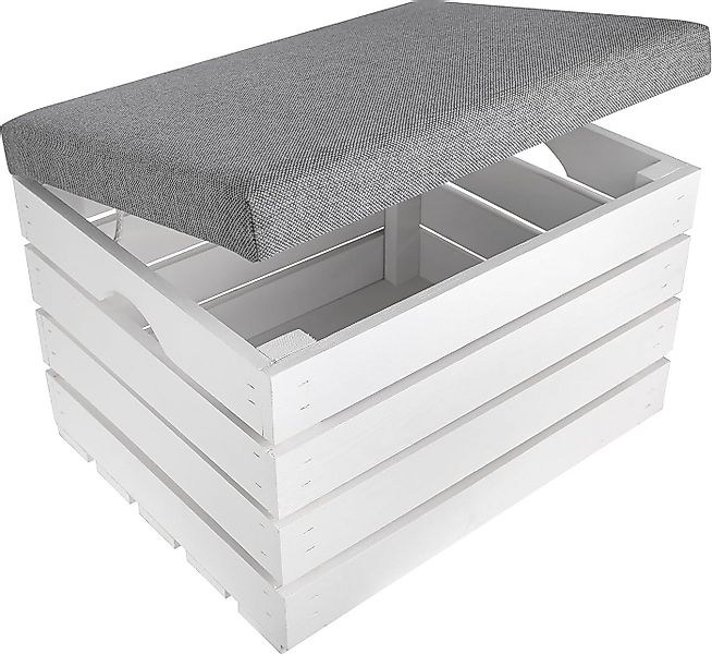 Creative Deco Sitzhocker Sitzbank gepolstert mit Stauraum 50x40x35 cm, mit günstig online kaufen