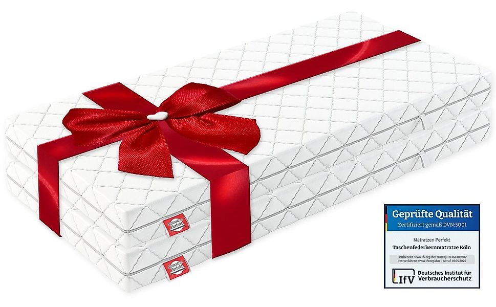 Taschenfederkernmatratze Set 2 Stück Matratze Köln 7-Zonen 90x200 100x200cm günstig online kaufen