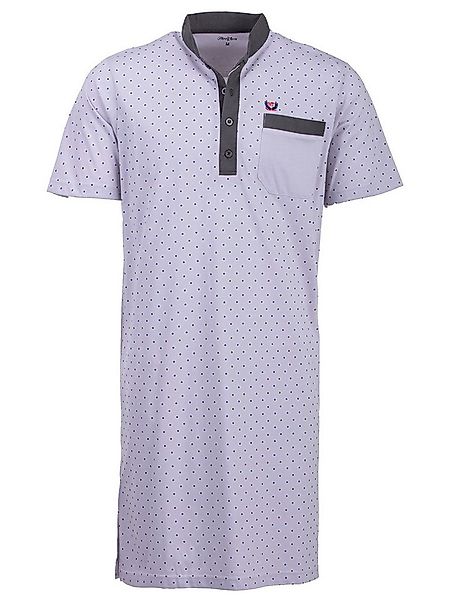 Henry Terre Nachthemd Nachthemd Kurzarm - Stehkragen mit Punkten günstig online kaufen