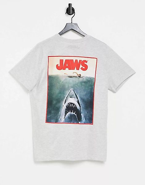 T-Shirt mit 'Jaws'-Print hinten-Grau günstig online kaufen