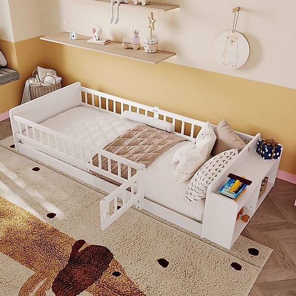 Ulife Kinderbett Holzbett, Bodenbett, Kiefernholz, Offenes günstig online kaufen