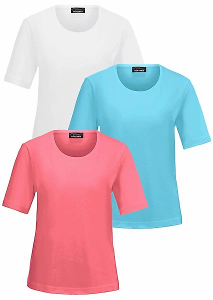 GOLDNER Kurzarmshirt "Kurzgröße T-Shirt im 3er-Pack" keine/nicht relevant günstig online kaufen