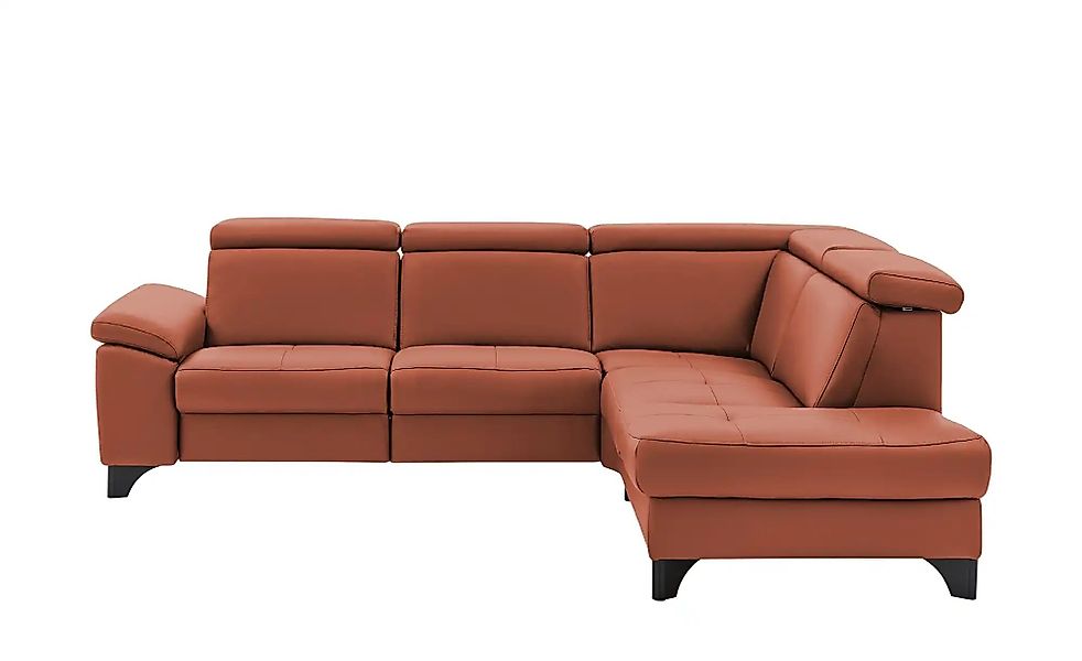 meinSofa Ecksofa Echtleder Linda ¦ rot ¦ Maße (cm): B: 261 H: 80 T: 209 Pol günstig online kaufen