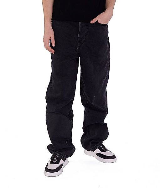 Denim Distriqt Loose-fit-Jeans Basic Baggy Herren Jeans in Schwarz günstig online kaufen