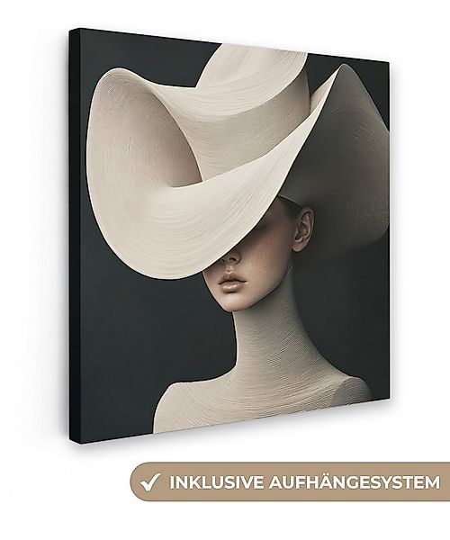 OneMillionCanvasses® Leinwandbild Frau - gewellt - Hut, Fotodruck (1 St), W günstig online kaufen
