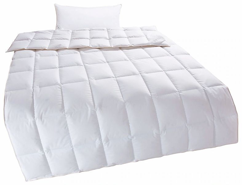 Home affaire Gänsedaunenbettdecke + Kopfkissen "Litrone Bettdecke 135x200 c günstig online kaufen