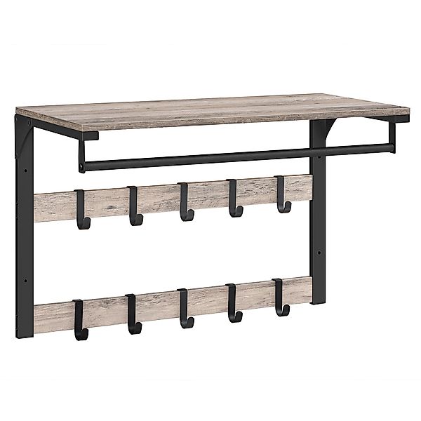 VASAGLE Wandgarderobe, Wandregal, mit Haken, 65 günstig online kaufen