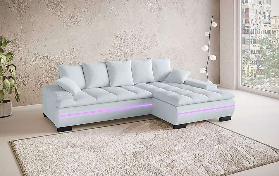 Mr. Couch Ecksofa "Haiti II, L-Form", RGB-LED Beleuchtung, wahlweise mit Ka günstig online kaufen