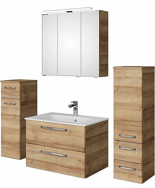 Saphir Badmöbel-Set "Badmöbel-Set Trentino 4-tlg Mineralmarmorwaschtisch,LE günstig online kaufen