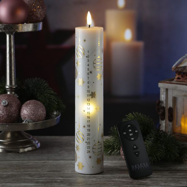 Deluxe Homeart LED-Kerze LED Adventskalenderkerze 24 günstig online kaufen