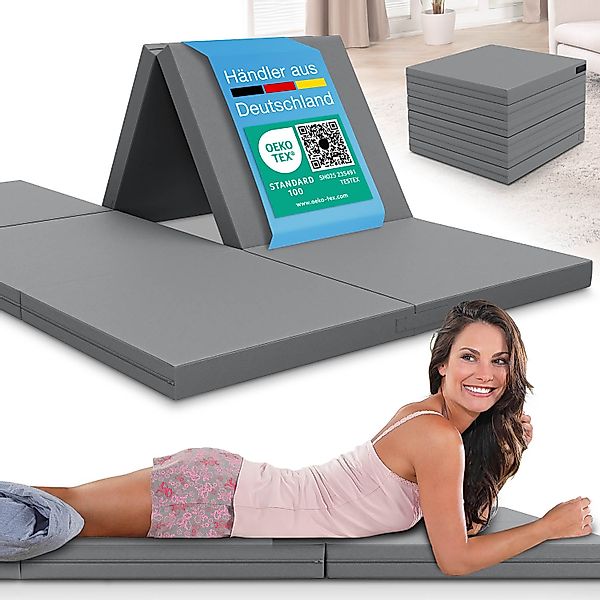 ELONEO Klappmatratze Gästematratze, 140x200x8 cm, Grau günstig online kaufen