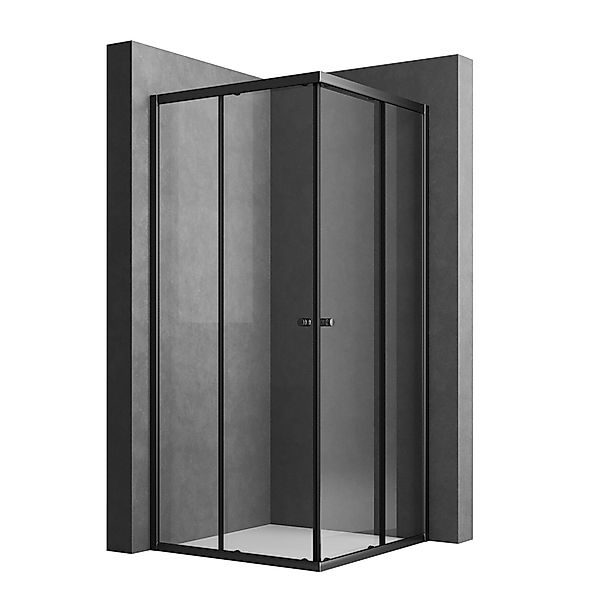 Boromal Eckdusche Duschkabine 90x80 80x90 Schwarz günstig online kaufen