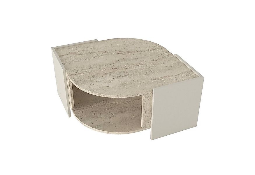 moebel17 Couchtisch in Beige mit Granit Marmor Optik (Einzelartikel, 1-St., günstig online kaufen